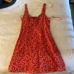 Red Flowery Mini Dress